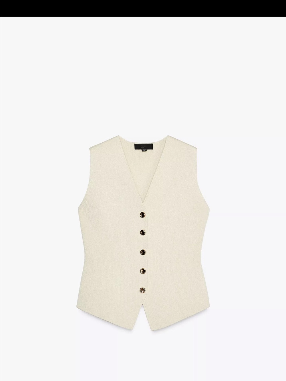 Zara Cream Button-Front V-Neck Vest